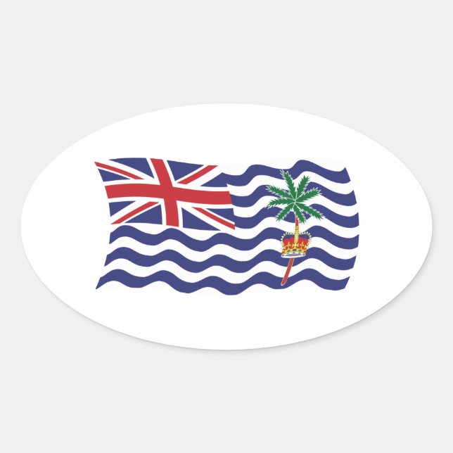 Sticker Ovale Baguette Drapeau de l'Océan Indien (Devant)
