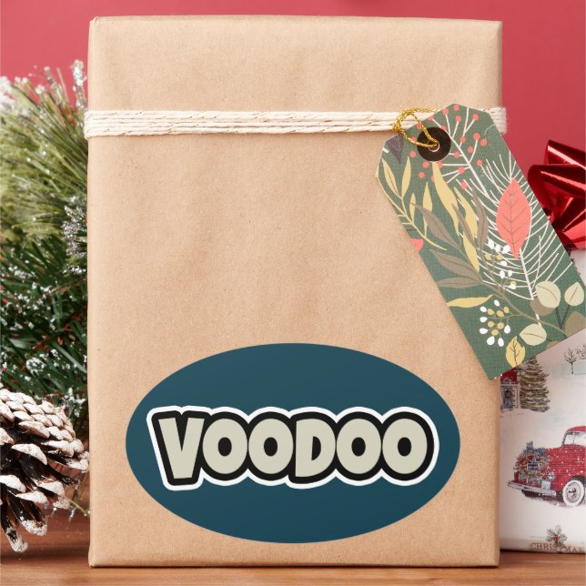 Sticker Ovale Baguette en vinyle Voodoo Petite 4" x 4" (vacances)