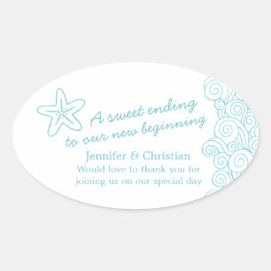 Sticker Ovale Baguettes de bonbons à mariage blanc