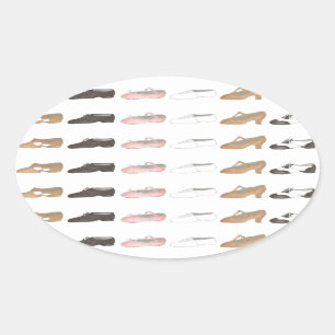 Sticker Ovale Ballet Tap Jazz Acro Lyrique Danse Caractère Chaus