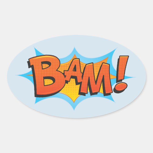 Sticker Ovale BaM bande dessinée ! (Devant)