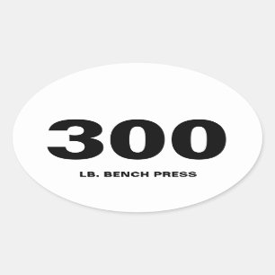 Sticker Ovale banc à presse de 300 livres
