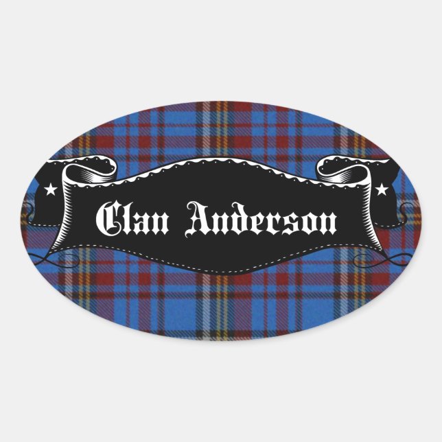 Sticker Ovale Bannière Clan Anderson (Devant)