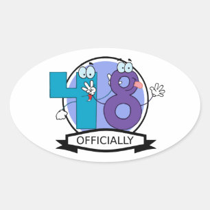 Sticker Ovale Bannière d'anniversaire officielle 48