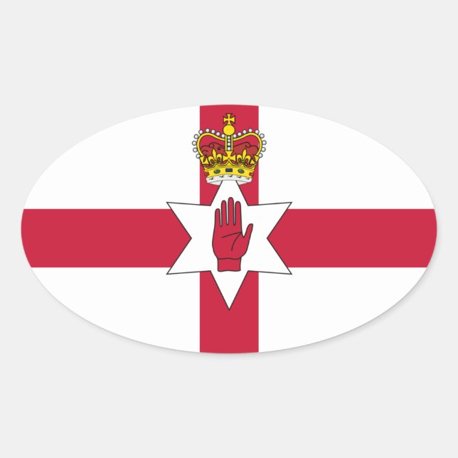 Sticker Ovale Bannière d'Irlande du Nord (Devant)