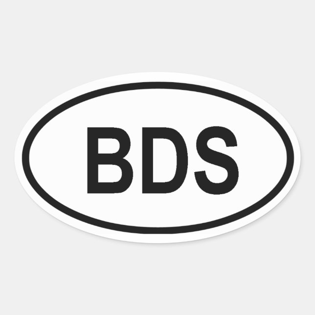 Sticker Ovale Barbade "BDS" (Devant)
