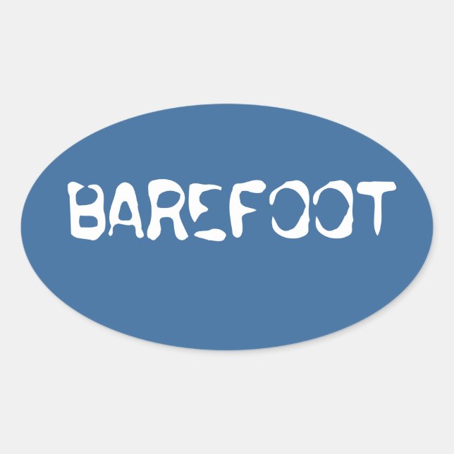 Sticker Ovale Barefoot Marque fond d'eau "pieds nus" sicker (Devant)