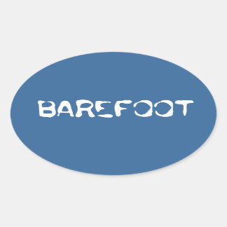 Sticker Ovale Barefoot Marque fond d'eau "pieds nus" sicker