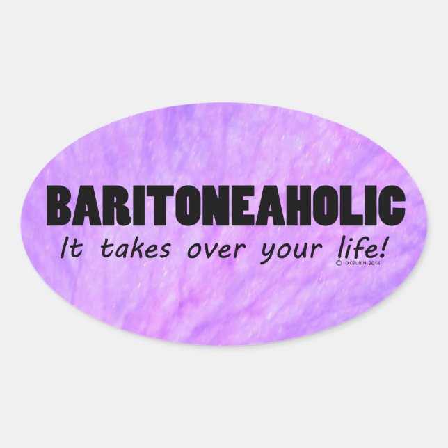 Sticker ovale Baritoneaholic Life (Devant)