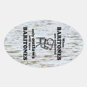 Sticker Ovale Baritones interdit l'autocollant ovale