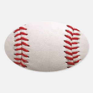 Sticker Ovale Baseball et Softball Couture Rouge