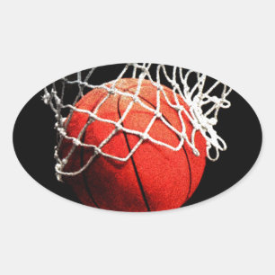 Sticker Ovale Basket-ball