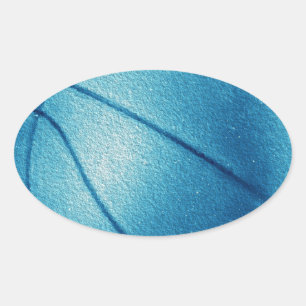 Sticker Ovale Basket-ball Blue Pop Art