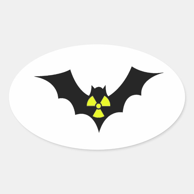Sticker Ovale Bat radioactif (Devant)