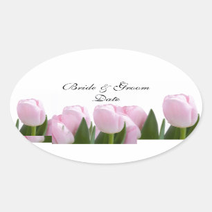 STICKER OVALE BÂTISSEURS DE SCELLULES DE MARIAGE DE TULIP ROSE