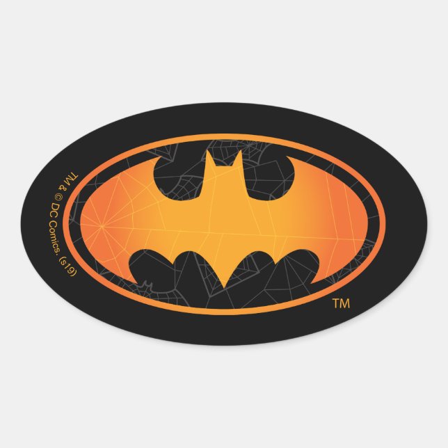 Sticker Ovale Batman | Logo Web d'Halloween (Devant)