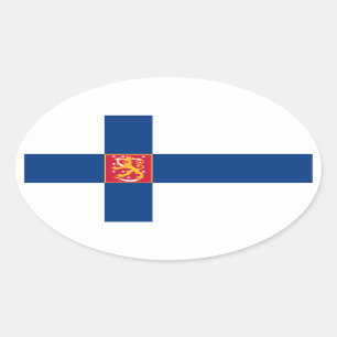 Sticker Ovale Bâton ovale du drapeau de l'État de Finlande