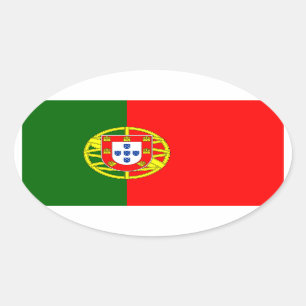 Sticker Ovale Bâton ovale du drapeau du Portugal