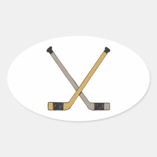 Sticker Ovale Bâtons de hockey