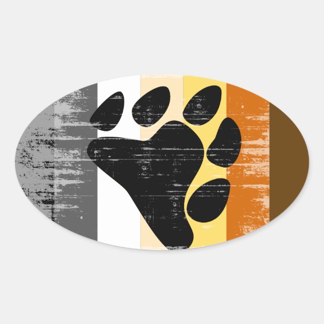 Sticker Ovale Bear Pride désespérée (Devant)