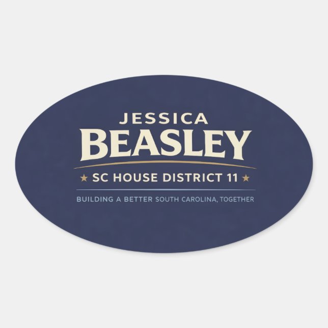 Sticker Ovale Beasley for SC House District 11 (Devant)