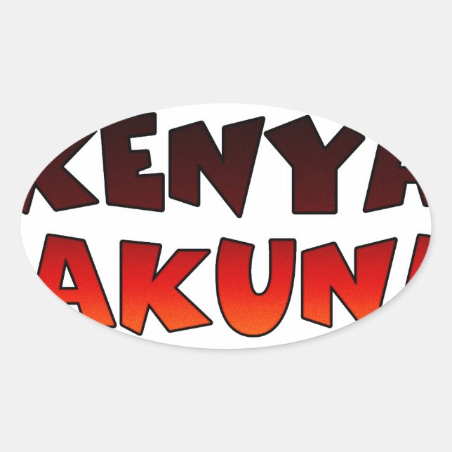 Sticker Ovale Beau Jambo Kenya Hakuna Matata Beau Art (Devant)