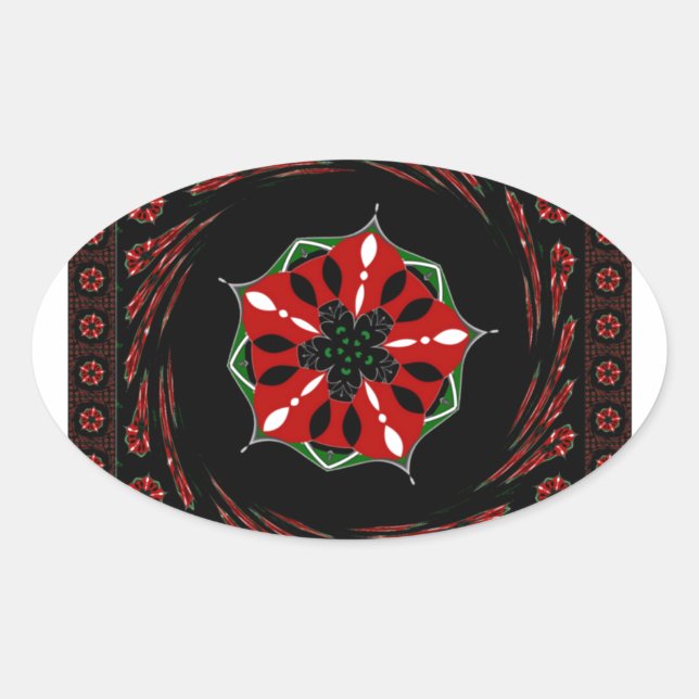 Sticker Ovale Beau rose Bleu Blanc Coeurs d'amour Design (Devant)