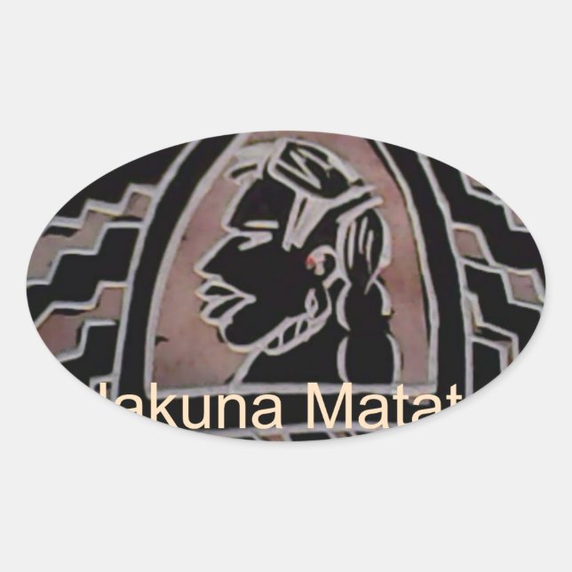 Sticker Ovale Beauté africaine : Bongo Massai Portrait Art Triba (Devant)