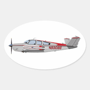 Sticker Ovale Beech V-35 Bonanza 453453