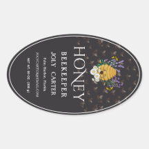 Beekeeping Honey Labels | Honeybee & Honeycomb Des
