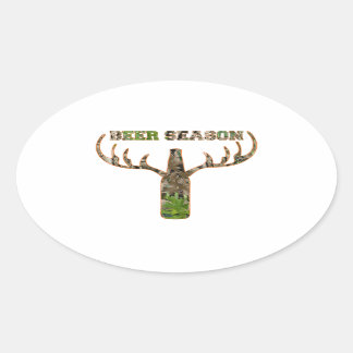 Sticker Ovale Beer Season Hunting Season Venin For Hunter
