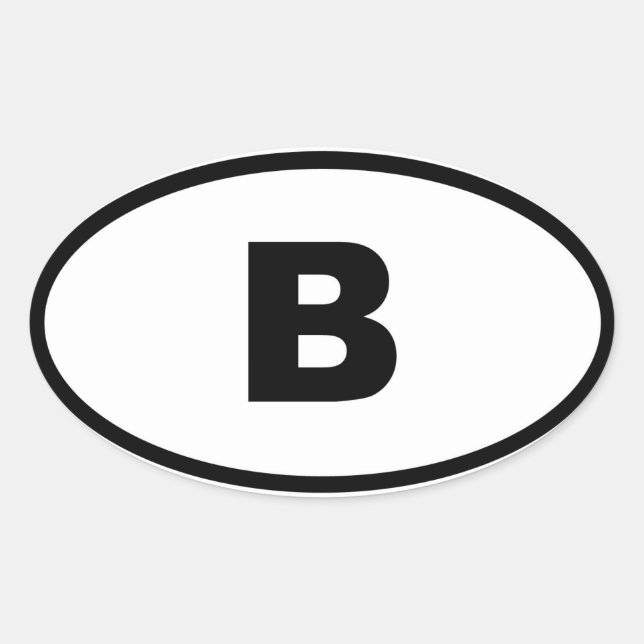 Sticker Ovale Belgique - B - Europe (Devant)