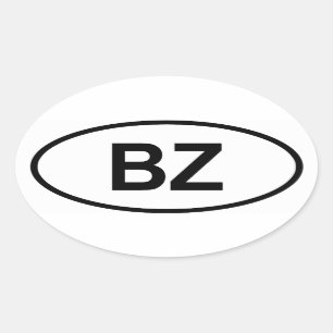 Sticker Ovale Belize "BZ"