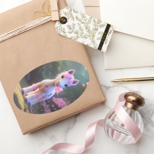 Sticker Ovale Belle 3D Spirit Pony 10 (Cadeaux)