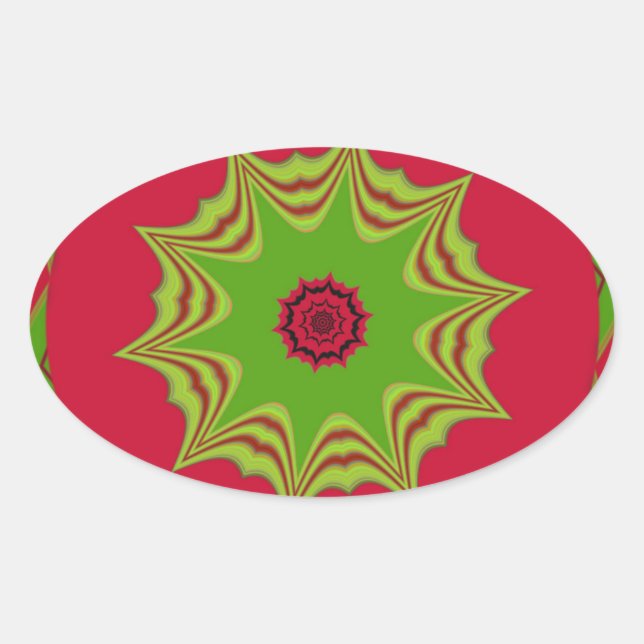 Sticker Ovale Belle ethnie africaine extraordinaire rouge Art (Devant)