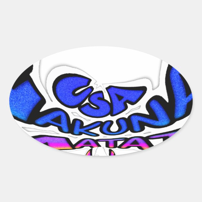 Sticker Ovale Belle Extraordinaire USA Fun Text Art Motif Design (Devant)