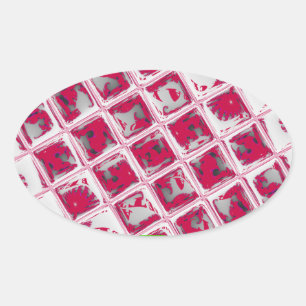 Sticker Ovale Belle image Extraordinaire rouge stylish miroir