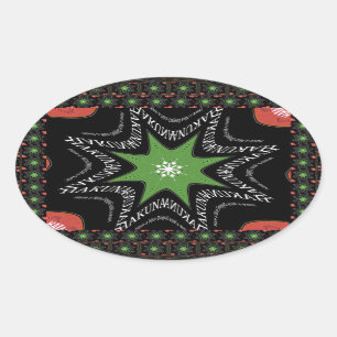 Sticker Ovale Belle Whirling étoiles arrière - plan Imprimer vec