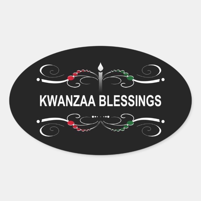 Sticker Ovale bénédiction kwanzaa sophistiquée (Devant)