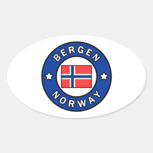 Sticker Ovale Bergen Norvège