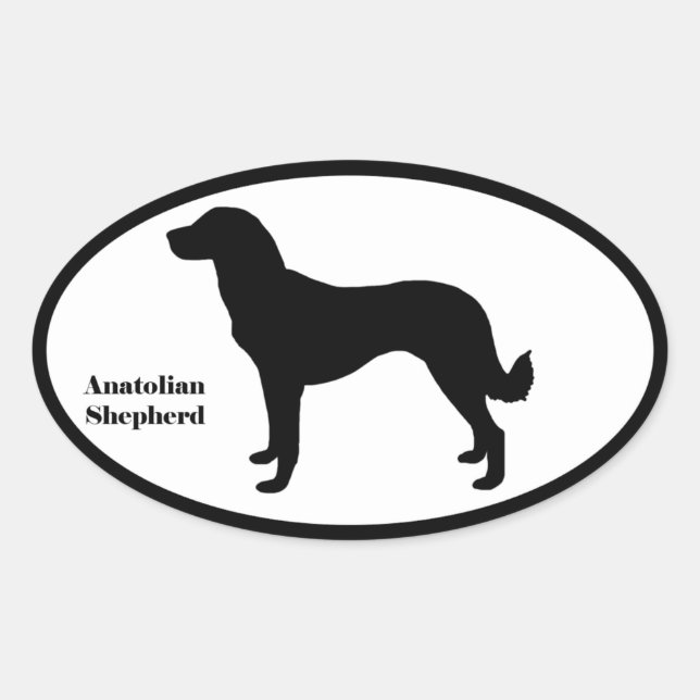 Sticker Ovale Berger anatolien SIlhouette (Devant)