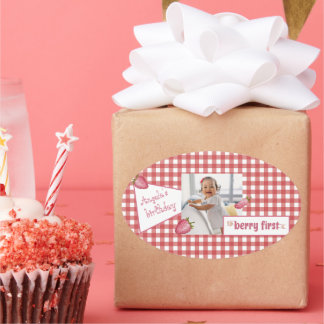 Sticker Ovale Berry Premier anniversaire