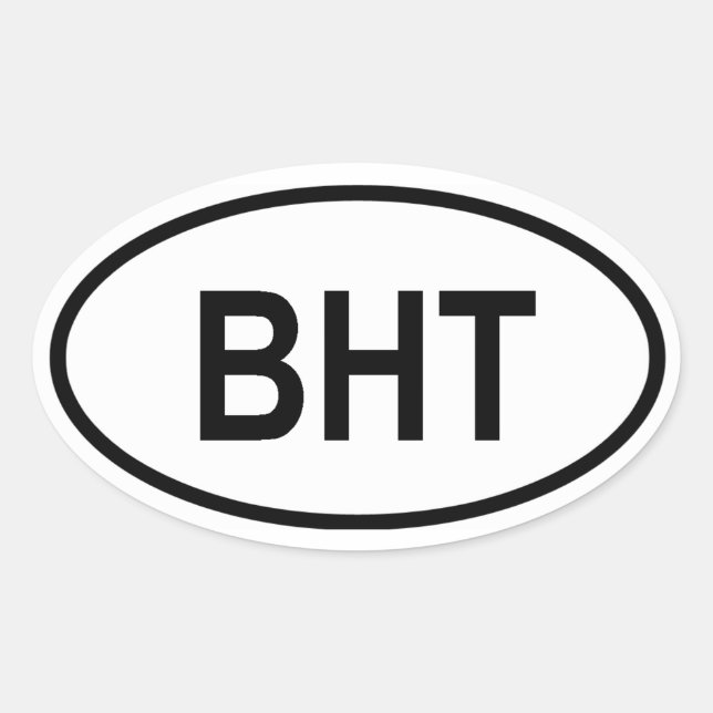 Sticker Ovale Bhoutan "BHT" (Devant)