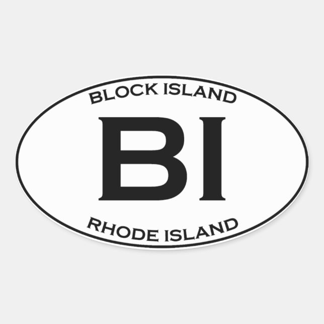 Sticker Ovale BI - Île de Block Île de Rhode (Devant)