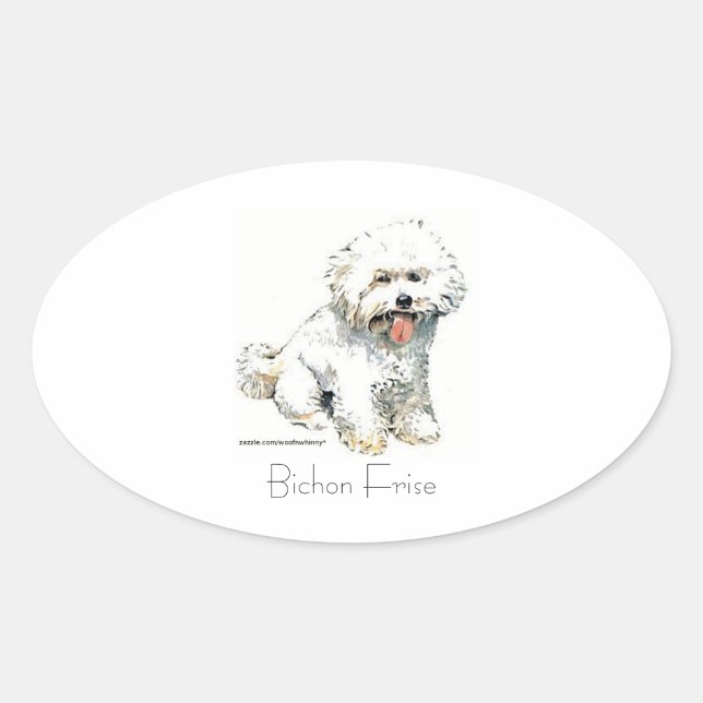 Sticker Ovale Bichon Frise (Devant)
