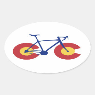 Sticker Ovale Bicyclette Drapeau du Colorado