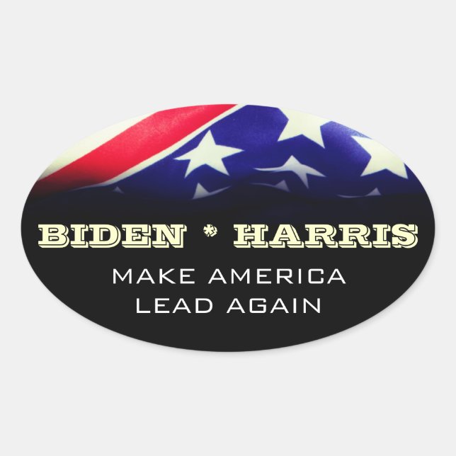 Sticker Ovale BIDEN HARRIS REND L'Amérique À LA TÊTE (Devant)