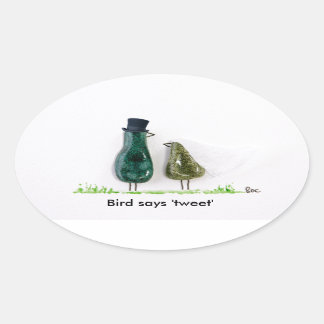 Sticker Ovale Bird dit 'tweet'