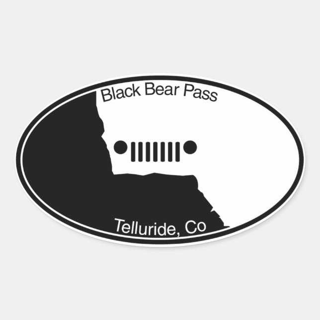 Sticker Ovale Black Bear Pass - Telluride, Co. (Devant)