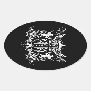 Sticker Ovale Black Death 777 - Croix